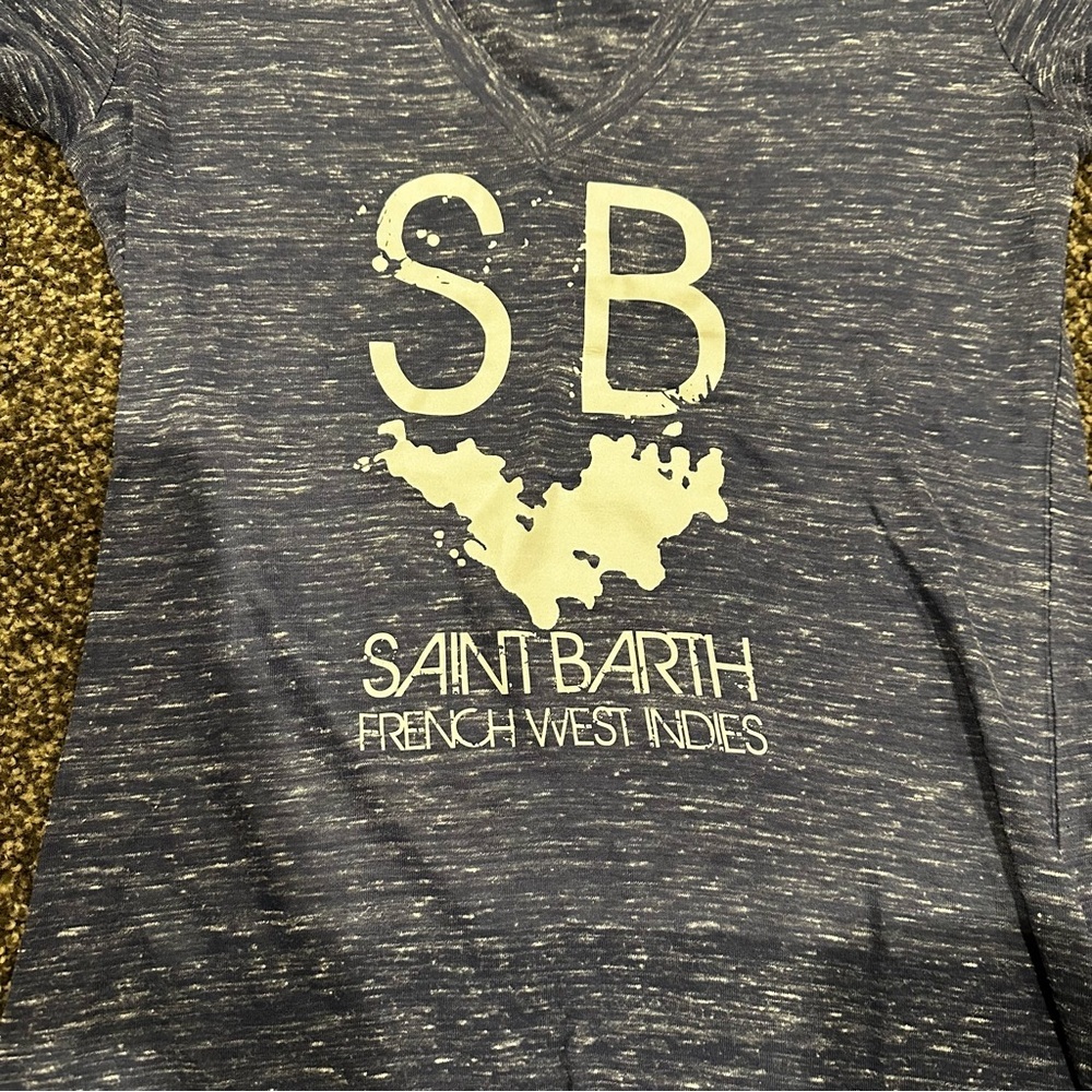 Saint Barth Blue V-Neck T-Shirt - Picture 4 of 12